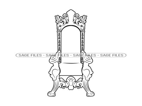 Throne Chair Outline Svg Throne Svg Throne Chair Clipart Etsy Australia