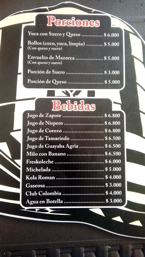 Carta del restaurante Costeños y Aja Villavicencio