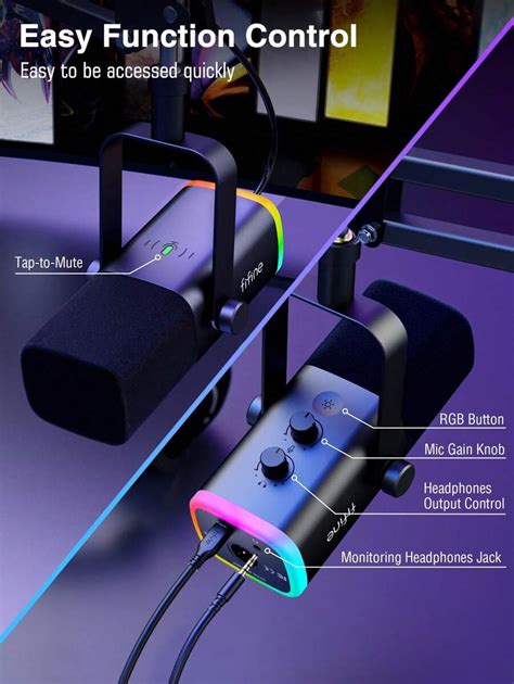 FIFINE Spelen Dynamisch Microfoon Kit Met Armen Stand Met Hoofdtelefoon