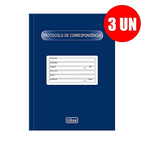 Kit Livro Protocolo Correspondência 1 4 Tilibra C 104 Fls C 3 Unidades