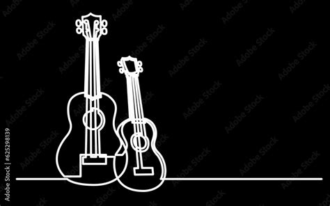 Vecteur Stock Continuous Line Drawing Of Concert Hawaiian Ukulele