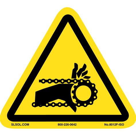 Entanglement Hazard Chain Drive Safety Label Base