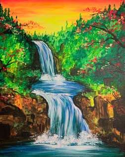 Sunset Falls - Pinot's Palette Painting