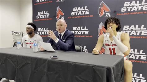 Ball State men's basketball press conference after win vs. Arkansas ...