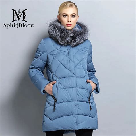 SpiritMoon 2017 Novas Mulheres Casaco De Inverno Parka Quente Grosso Do