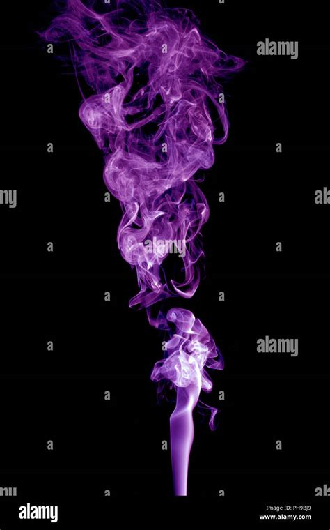 Purple Smoke On Black Background Stock Photo Alamy