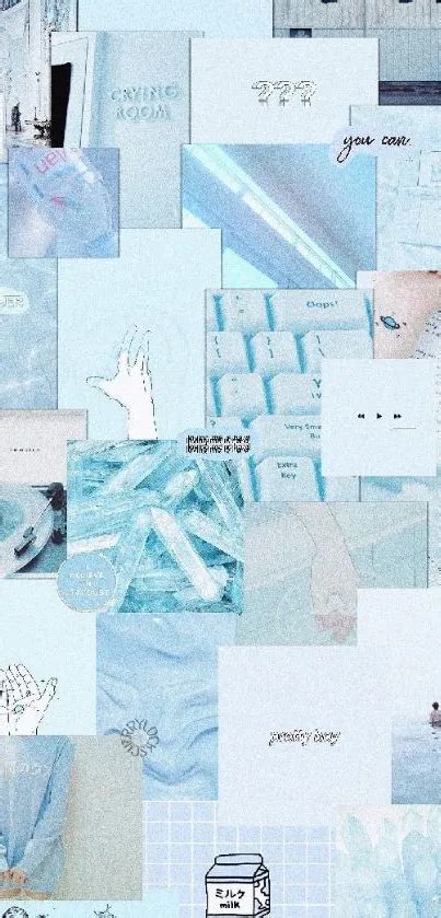 aesthetic blue collage wallpaper