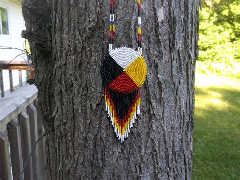 Medicine Wheel Necklace Native American Beadwork By Deancouchie On Etsy Native American