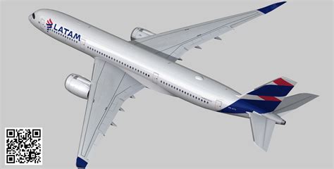 3d Model Airbus A350 900 Xwb Latam Airlines Vr Ar Low Poly Rigged Animated Cgtrader