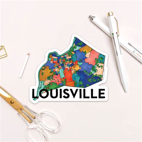 Louisville Neighborhoods Sticker — Terratorie Maps + Goods