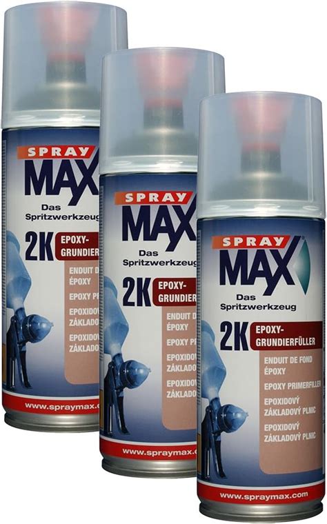 3x Kwasny 680 034 Spraymax 2k Epoxy Grundierfüller Schwarz 400ml Amazonde Auto And Motorrad