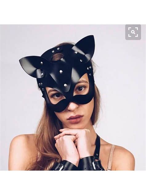 Marinavida Halloween Masquerade Leather Cat Mask Sexy Face Mask Costume