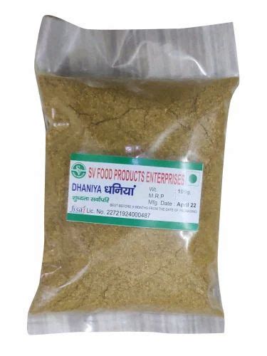 Dried Green Organic Dhania Powder For Cooking Food Packaging Size