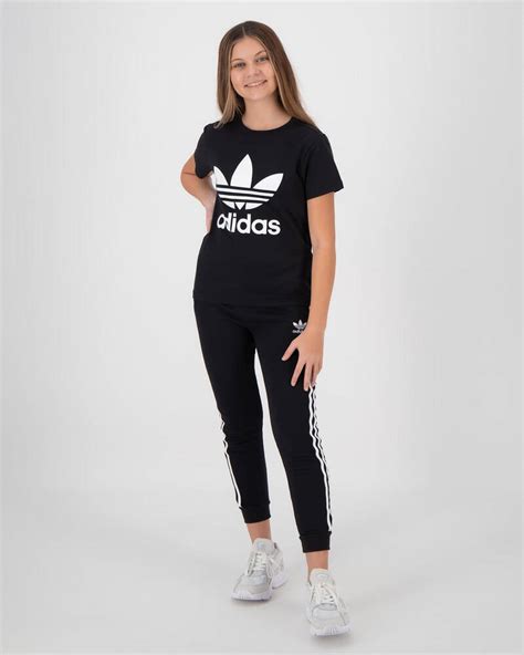 Shop Adidas Girls Trefoil Track Pants In Blackwhite Fast Shipping And Easy Returns City