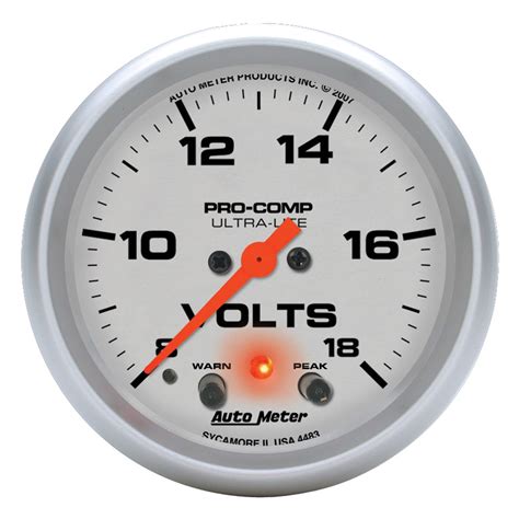 Auto Meter 4483 2 5 8 Voltmeter 8 18v Ultra Lite Autoplicity