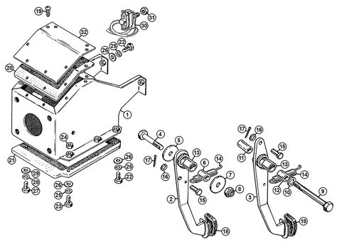 Pedal Box Assembly Dual Line System Mgb Mgb Gt Moss