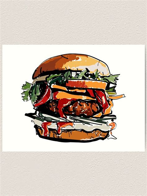 Burger Skizze Kunstdruck Von ArtMoni Redbubble