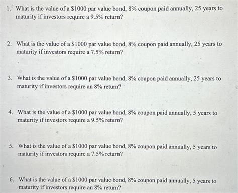 Solved What Is The Value Of A 1000 Par Value Bond 8