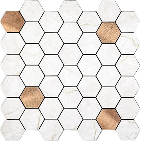 Homeymosaic Metal Backsplash Peel And Stick Hexagon Tile Stick On