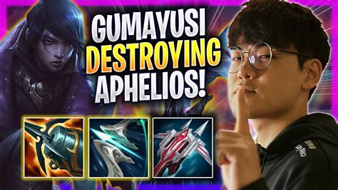 Gumayusi Destroying With Aphelios T Gumayusi Plays Aphelios Adc Vs