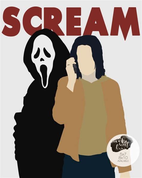 Scream Inspired Minimalist Horror Movie Poster Featuring Etsy