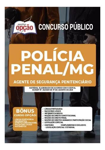 Apostila Polícia Penal Mg Agente Segurança Penitenciário MercadoLivre