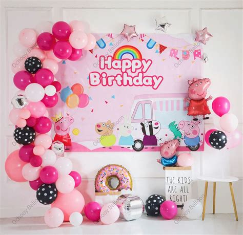 Perfect Arrangement- one piece of Peppa Happy Birthday backdrop 5×7Ft ...