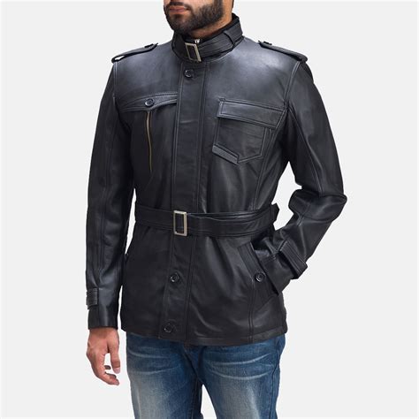 Mens Hunter Black Leather Jacket