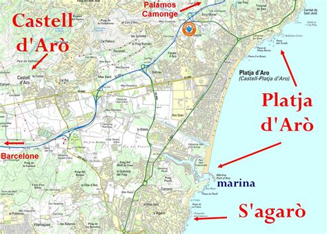 Carte De Platja Daro Ou Plan De Playa De Aro