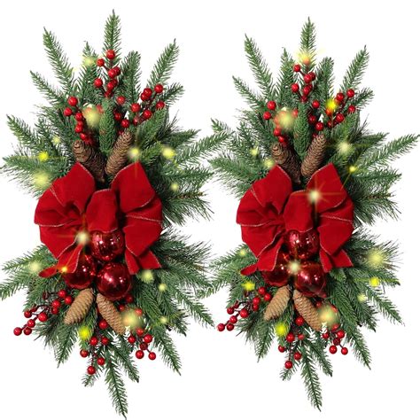 Artificial Christmas Teardrop Wreath Pcs Christmas Swag Outdoor