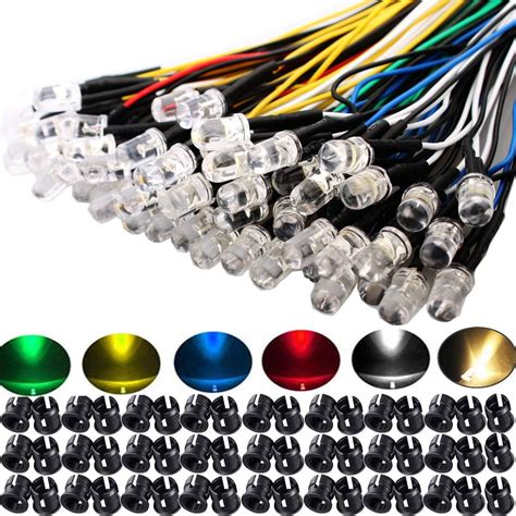 RUNCCI YUN 60Pcs 5mm Leds Mit 20cm Kabel DC 12V Vorverdrahtetes Licht