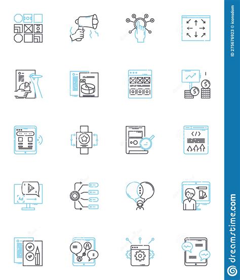 Customer Outreach Linear Icons Set Engagement Communication