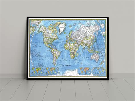 World Map Print Map of the World Poster World Cartography - Etsy