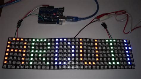 Arduino Ws2812 Flexible 8x32 Led Array Color Text Youtube