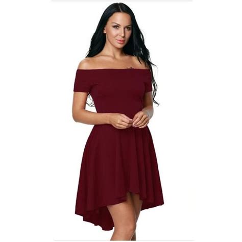 Robe Femme de Soirée Mi Longue Couleur unie Rouge Cdiscount Prêt à Porter