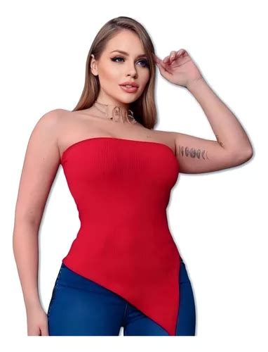 Blusa Tomara Que Caia Assimétrica Canelada 3d Moda Gringa MercadoLivre