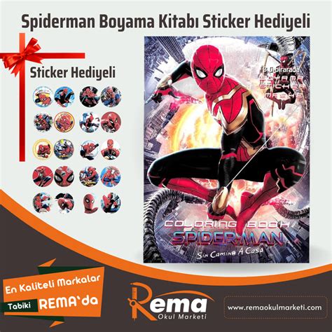 Spiderman Boyama Kitabı Sticker Hediyeli Rema Okul Marketi