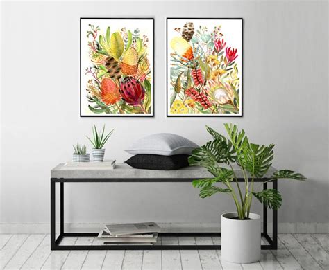 Australian Native Flower Art Prints Aussie Flora Wall Art Set - Etsy