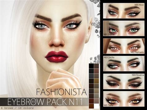 Pralinesims Fashionista Eyebrow Pack N Sims Sims Cc Makeup