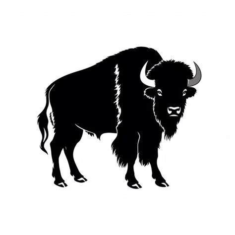 Premium AI Image | A silhouette black and white picture of a bison