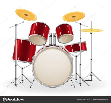 Kit De Batería Instrumentos Musicales Stock Vector Ilustración Stock