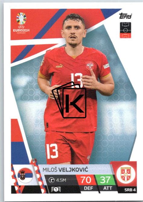 fotbalová karta Topps Match Attax EURO 2024 SRB4 Miloš Veljković