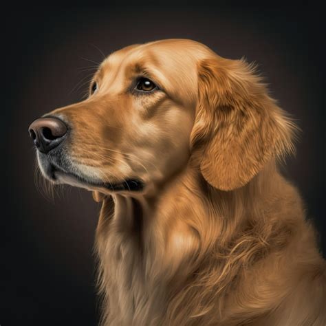 Prise De Vue En Studio Avec Un Joli Portrait De Chien Golden Retriever