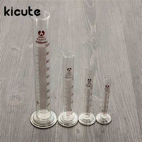 Kicute New 5ml 10ml 25ml 50ml 100ml Graduated Cylinder Measuring Tool Lab Glass Measuring