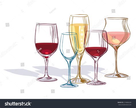 Wine Glass Hand Drawn Vector Illustration Stock Vector 274886630 Shutterstock