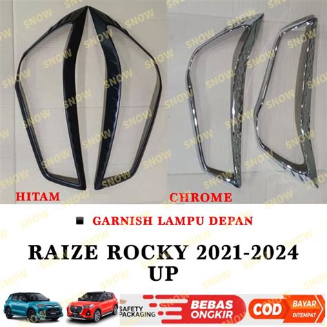 Jual Garnish Lampu Depan Mobil Raize Rocky Up Hitam