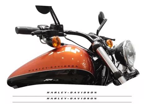 Adhesivo Compatible Con Harley Davidson Blackline Color Naranja