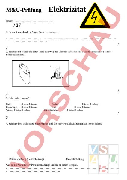 Arbeitsblatt Pr Fung Elektrizit T Physik Elektrizit T Magnetismus