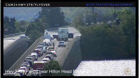 Broken Down Truck On Bridge Creates Traffic Delays On Us 278 Hilton