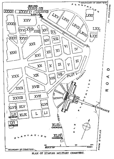 Plan Of Etaples Military Cemetery